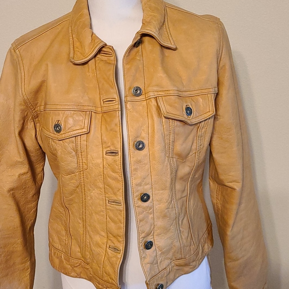 Leather GAP jean jacket